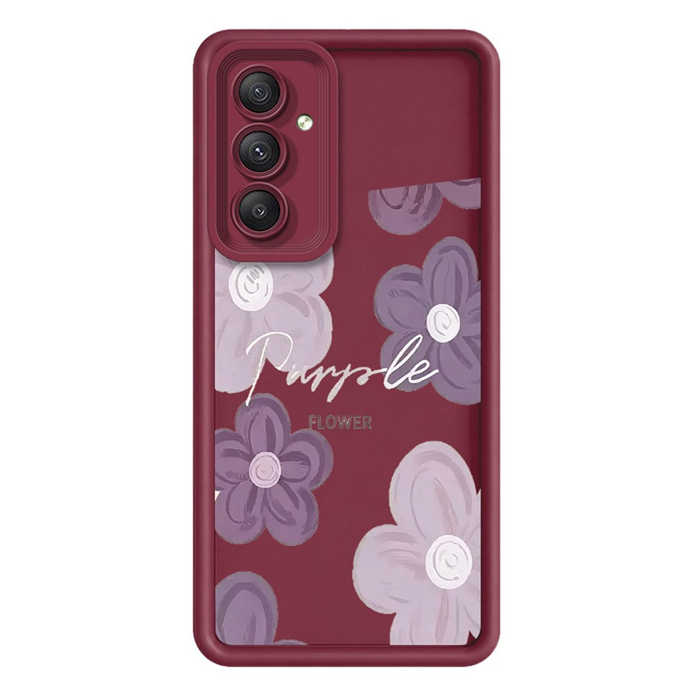 Samsung Galaxy A37 5G-skal med blommönster och gummibelagt TPU-fodral