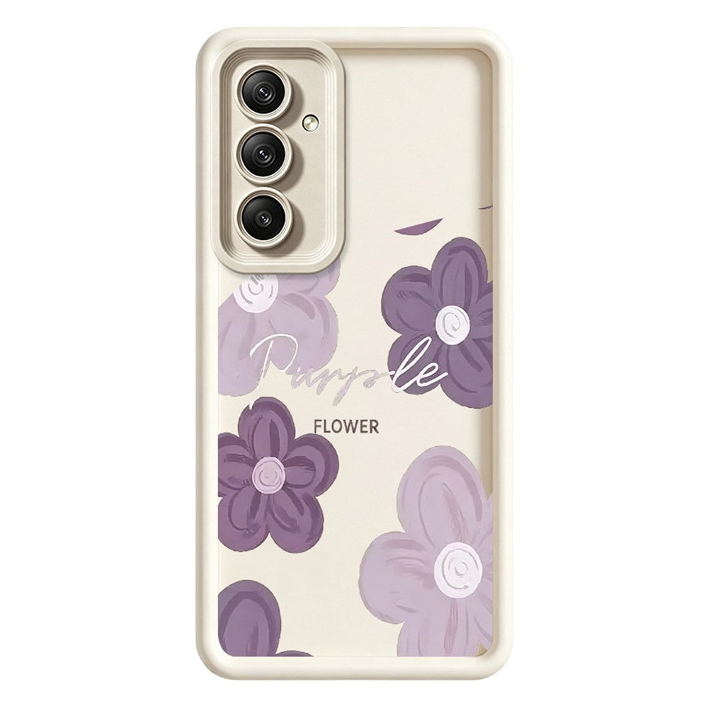 Samsung Galaxy A36 5G-skal med blommönster och gummibelagt TPU-fodral