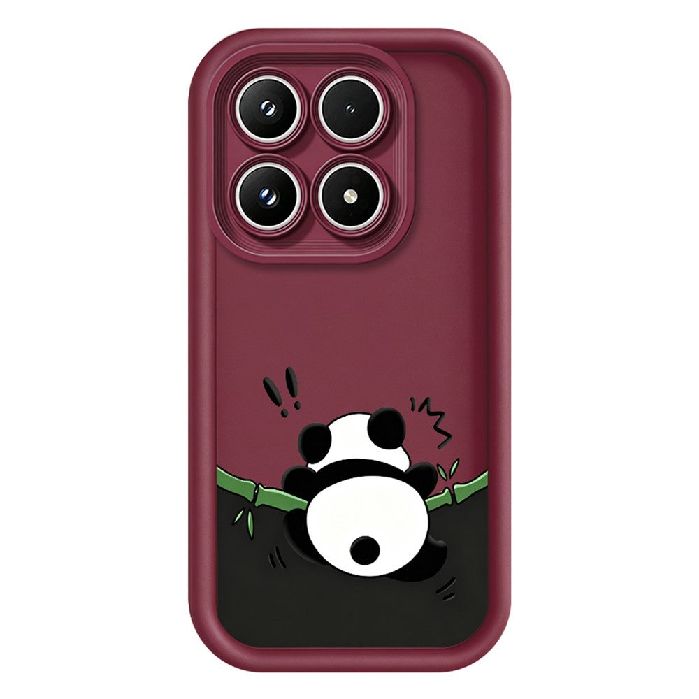 For Xiaomi 17 TPU Case Rubberized Anti-Slip Panda Pattern Printing Phone Cover