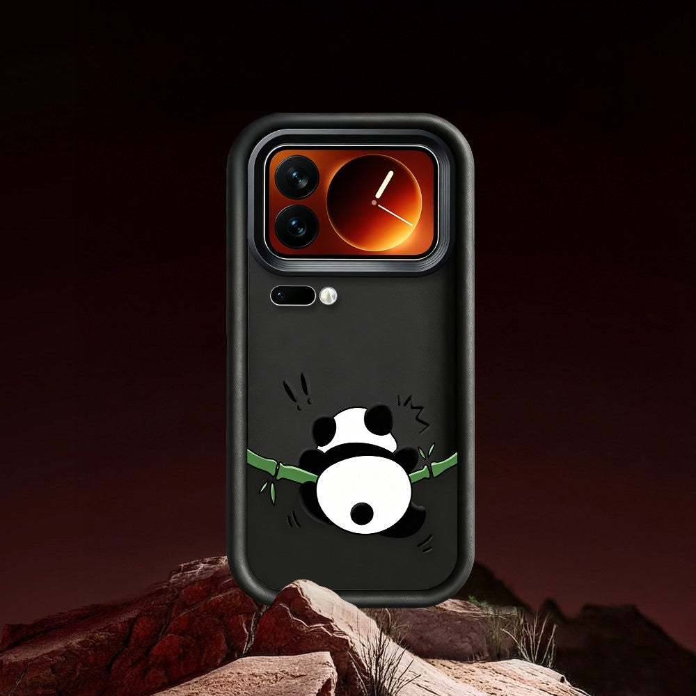 For Xiaomi 17 Pro TPU Case Rubberized Anti-Slip Panda Pattern Printing Phone Cover