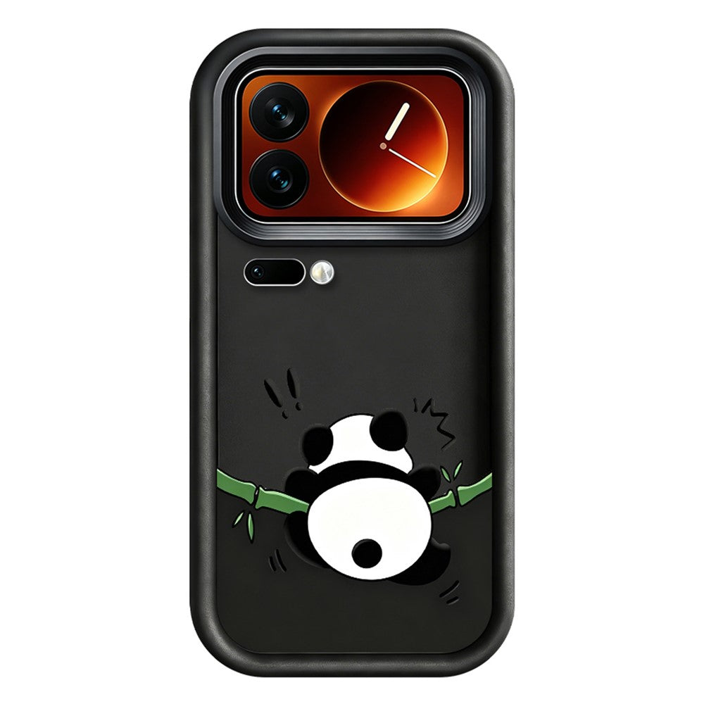 For Xiaomi 17 Pro TPU Case Rubberized Anti-Slip Panda Pattern Printing Phone Cover
