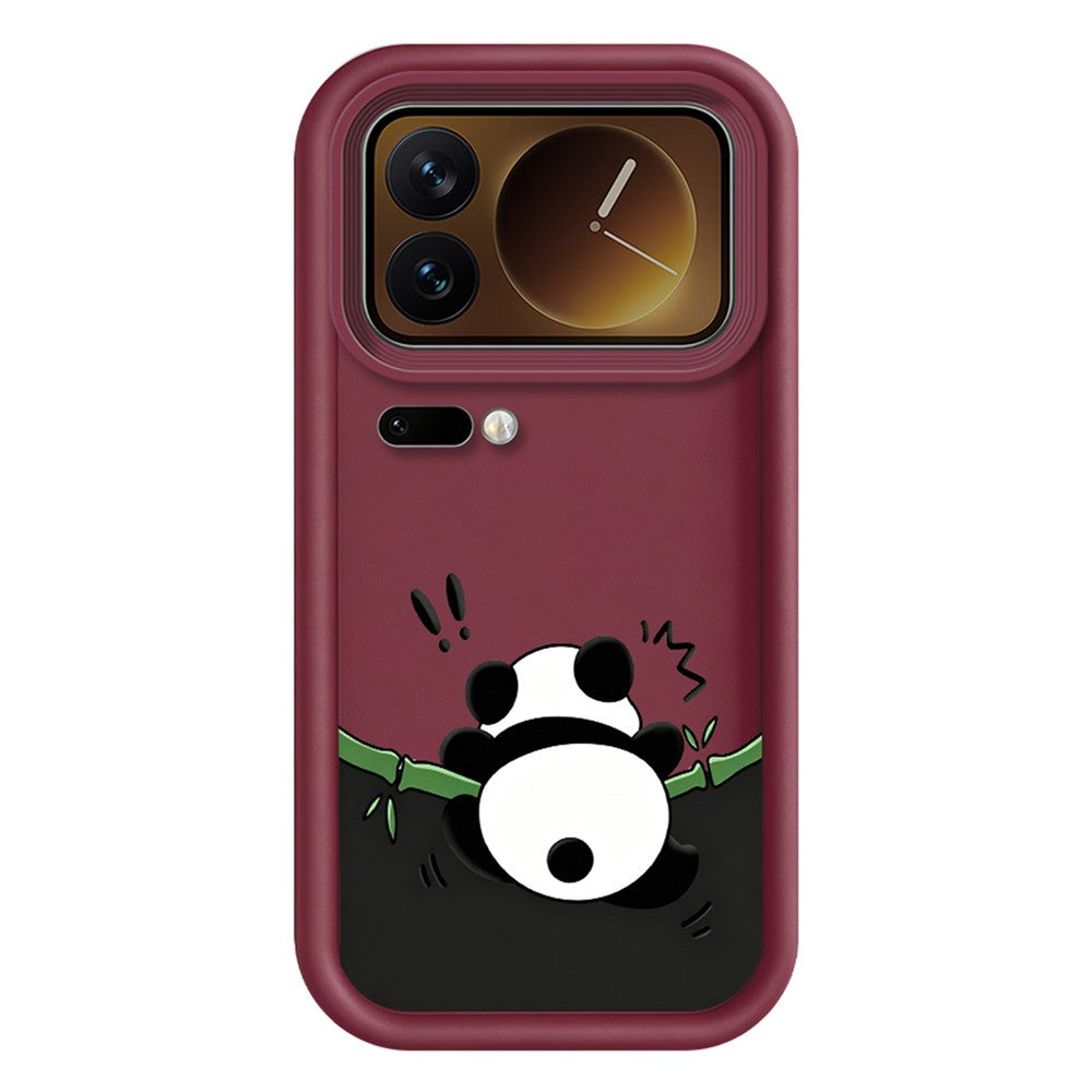 For Xiaomi 17 Pro TPU Case Rubberized Anti-Slip Panda Pattern Printing Phone Cover