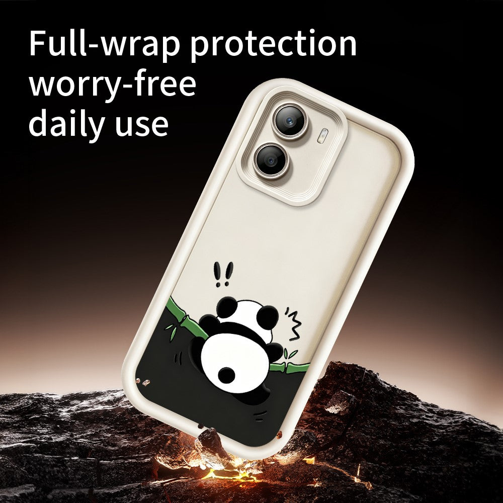For Xiaomi Poco X7 Pro 5G TPU Case Rubberized Anti-Slip Panda Pattern Printing Phone Cover
