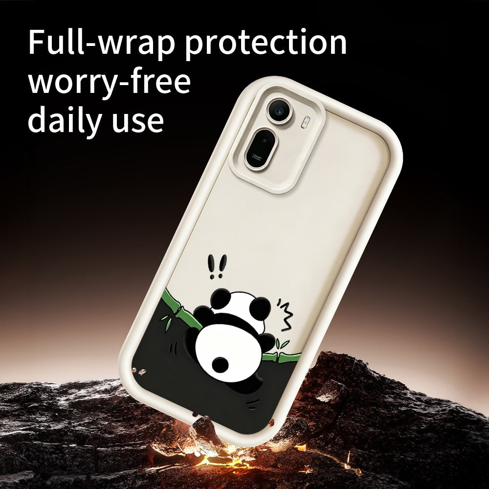 TPU Case For Xiaomi Redmi A7 Pro 5G  /  A7 Pro 4G (171.56mm)  /  Poco C85x 5G Rubberized Anti-Slip Panda Pattern Printing Phone Cover