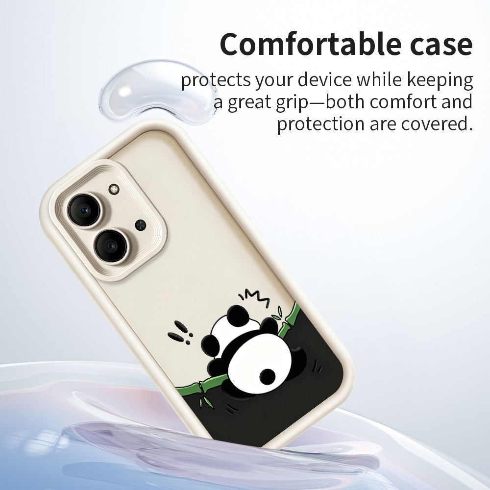 For Xiaomi Redmi 15C 5G (EU) (173mm)  /  15C 4G (EU) (173mm) TPU Case Rubberized Anti-Slip Panda Pattern Printing Phone Cover
