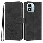 Xiaomi Redmi Note 17 4G (Global) / Note 17 5G (Global) / Note 17 (Indien/Kina) 5G Plånboksfodral PU-läder med fjärilsblomma och handledsrem