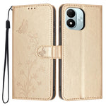 For Xiaomi Redmi Note 17 4G (Global) / Note 17 5G (Global) / Note 17 (India / China) 5G Wallet Case Butterfly Flower Imprint PU Leather Phone Cover with Wrist Strap
