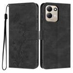 Wallet Case for Xiaomi Redmi 17 4G  /  17 5G Butterfly Flower Imprint PU Leather Phone Cover with Wrist Strap