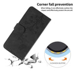 Wallet Case for Xiaomi Redmi 17 4G  /  17 5G Butterfly Flower Imprint PU Leather Phone Cover with Wrist Strap