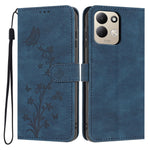 Wallet Case for Xiaomi Redmi 17 4G  /  17 5G Butterfly Flower Imprint PU Leather Phone Cover with Wrist Strap