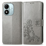 Xiaomi Redmi Note 17 4G (Global) / Note 17 5G (Global) / Note 17 (Indien/Kina) 5G-skal med plånboksfodral i härdat glas, fyrklöver-läder