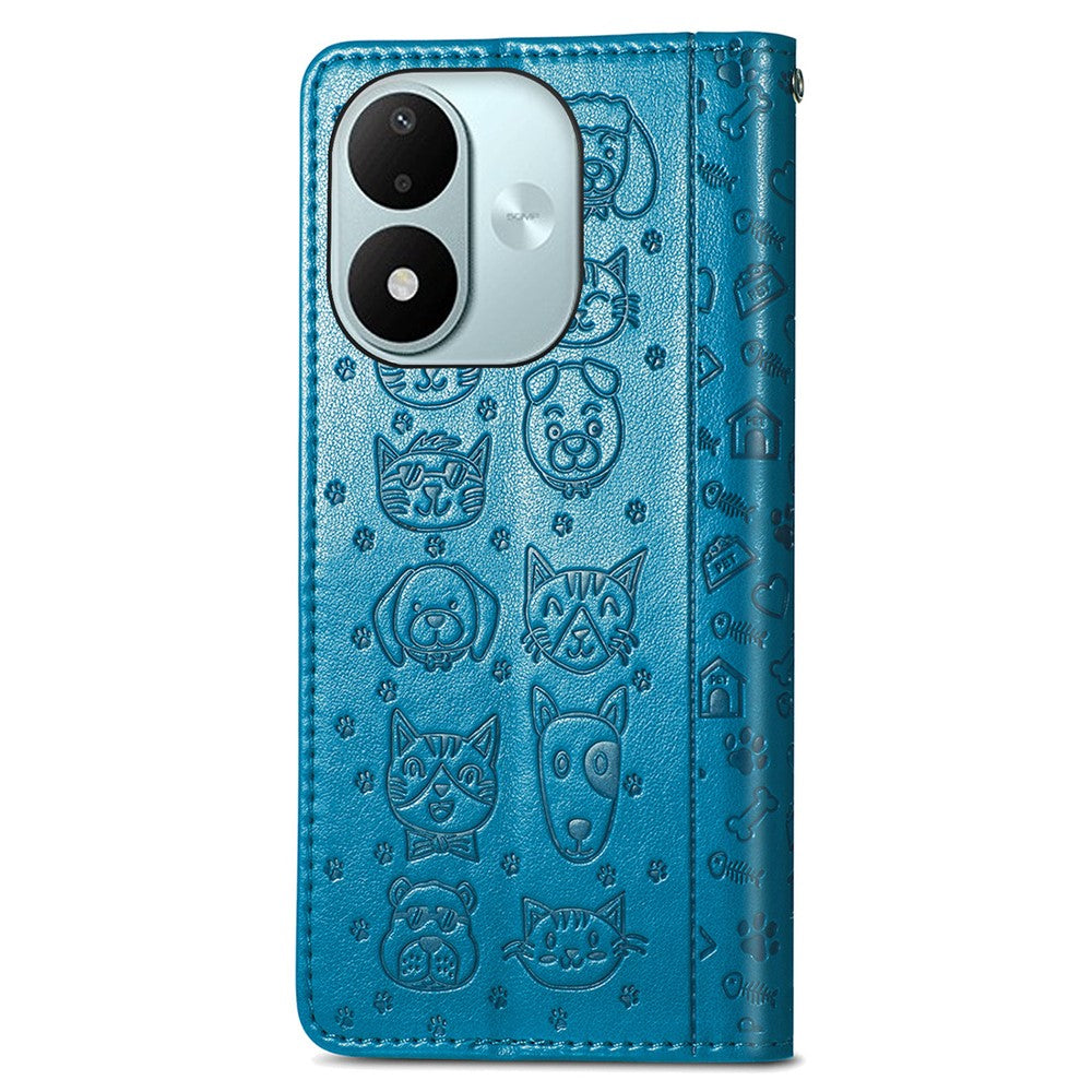 For Xiaomi Redmi Note 17 4G (Global) / Note 17 5G (Global) / Note 17 (India / China) 5G Case with Tempered Glass Screen Protector Cute Cat Dog Pattern PU Leather Wallet Phone Cover