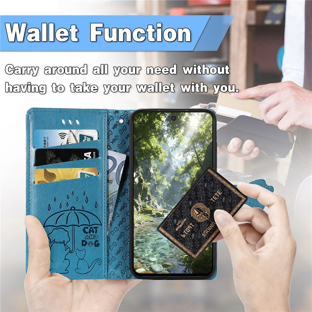 For Xiaomi Redmi Note 17 4G (Global) / Note 17 5G (Global) / Note 17 (India / China) 5G Case with Tempered Glass Screen Protector Cute Cat Dog Pattern PU Leather Wallet Phone Cover