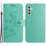 For Samsung Galaxy A54 5G Wallet PU Leather Phone Case Sturdy Stand Imprinted Butterfly Flower Pattern Smartphone Cover