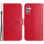 For Samsung Galaxy A54 5G Wallet PU Leather Phone Case Sturdy Stand Imprinted Butterfly Flower Pattern Smartphone Cover