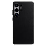 MELKCO for Samsung Galaxy S26 Ultra Magnetic Case Full Wrapped Waxy Genuine Cow Leather PC Back Cover