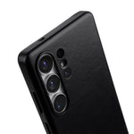 MELKCO for Samsung Galaxy S26 Ultra Magnetic Case Full Wrapped Waxy Genuine Cow Leather PC Back Cover