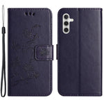 For Samsung Galaxy A34 5G Imprinted Butterfly Flower Pattern PU Leather Flip Cover Magnetic Closure Stand Wallet Folio Phone Case with Strap
