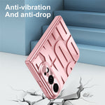 For iPhone Fold Case Electroplating PC Phone Cover with Tempered Glass Film