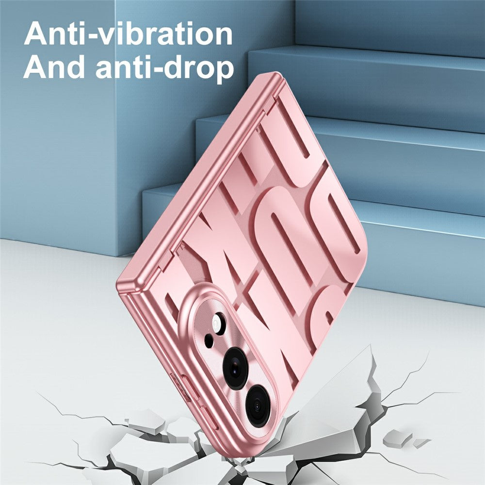 For iPhone Fold Case Electroplating PC Phone Cover with Tempered Glass Film