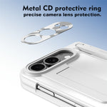 For iPhone Fold Case Kickstand Hinge PC Phone Cover with Tempered Glass Film, Stylus