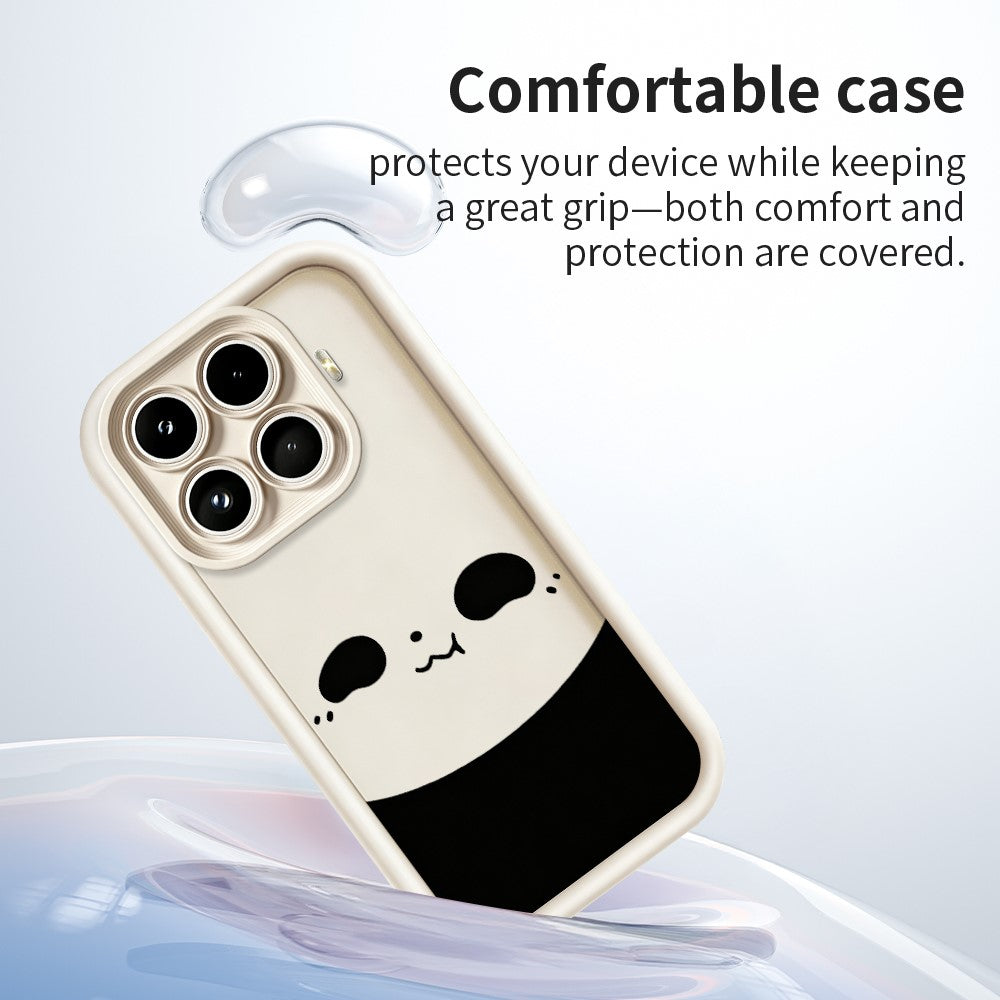 For Xiaomi 17T Pro Case Panda Pattern TPU Rubberized Anti-Slip Phone Back Cover