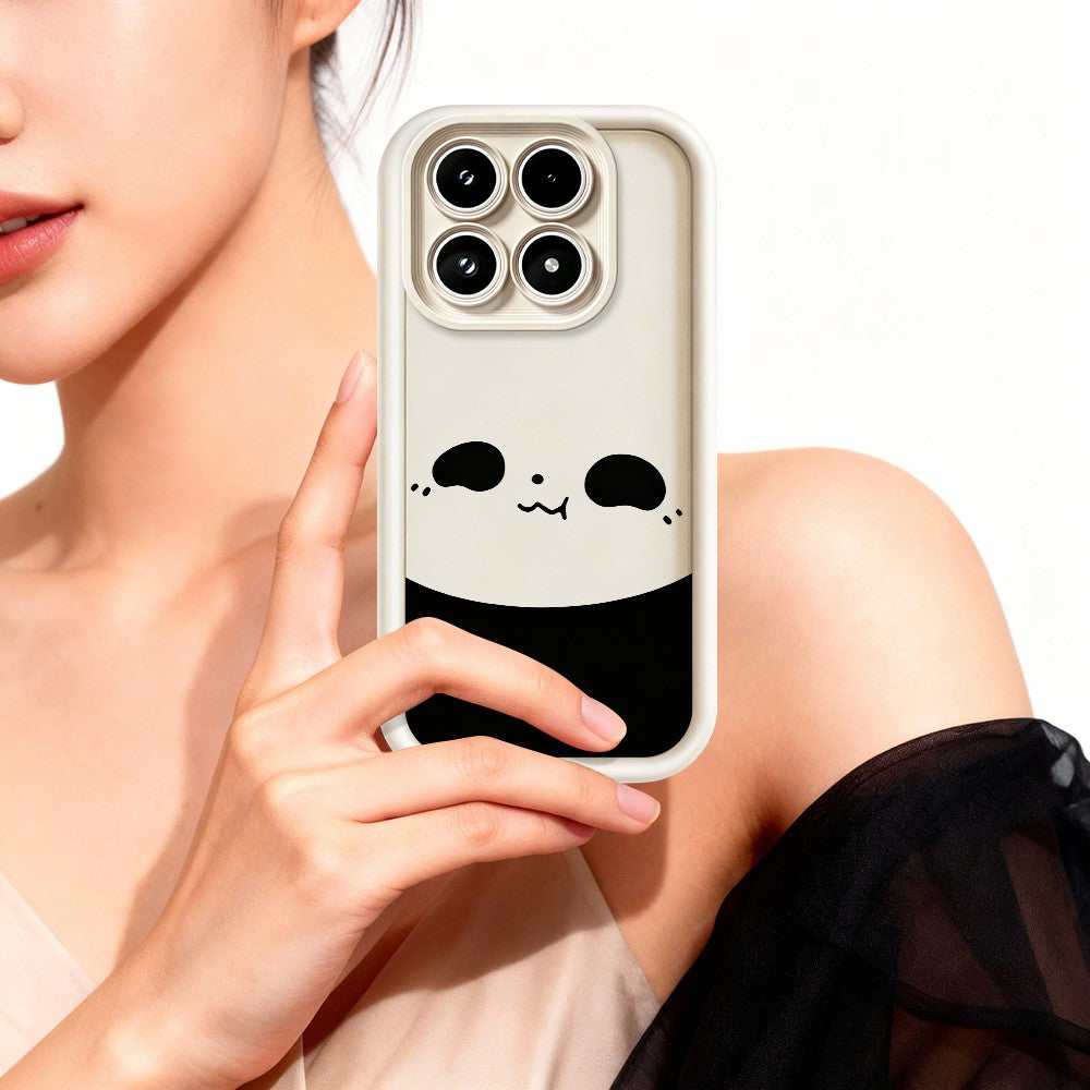 For Xiaomi 17 Case Panda Pattern TPU Rubberized Anti-Slip Phone Back Cover