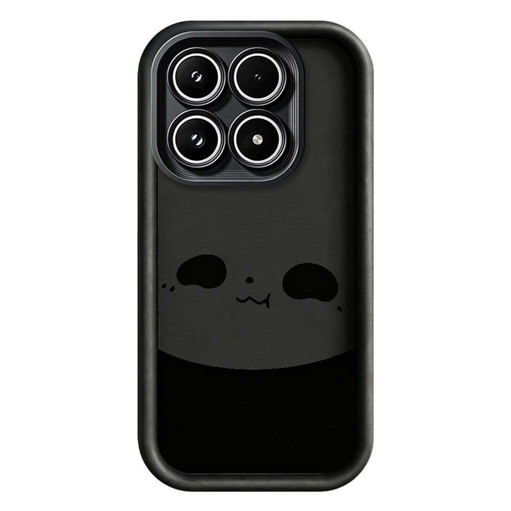 For Xiaomi 17 Case Panda Pattern TPU Rubberized Anti-Slip Phone Back Cover