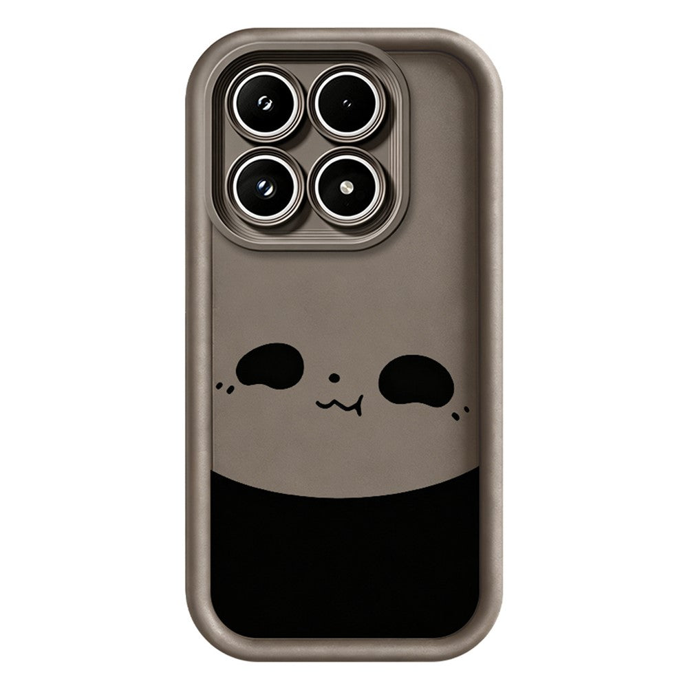 For Xiaomi 17 Case Panda Pattern TPU Rubberized Anti-Slip Phone Back Cover