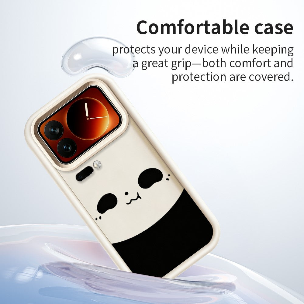 For Xiaomi 17 Pro Case Panda Pattern TPU Rubberized Anti-Slip Phone Back Cover