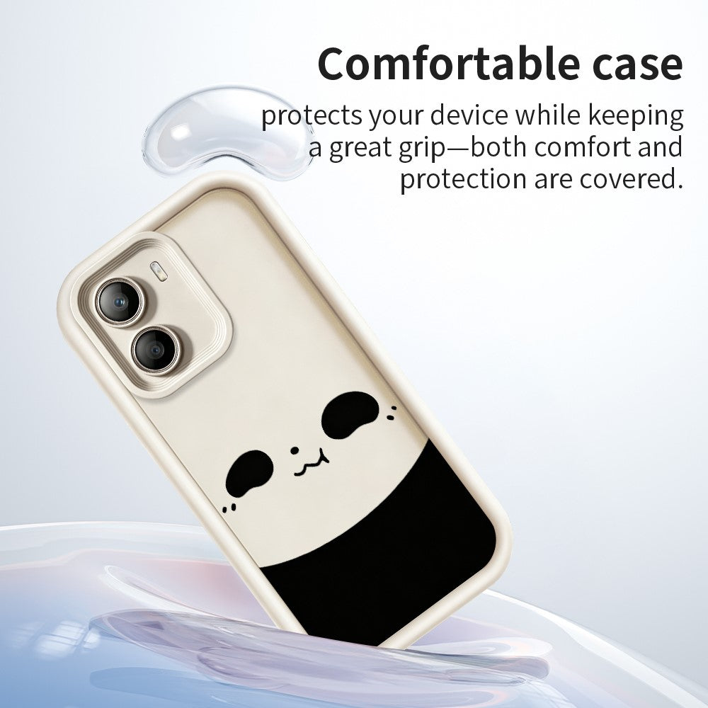 For Xiaomi Poco X7 Pro 5G Case Panda Pattern TPU Rubberized Anti-Slip Phone Back Cover