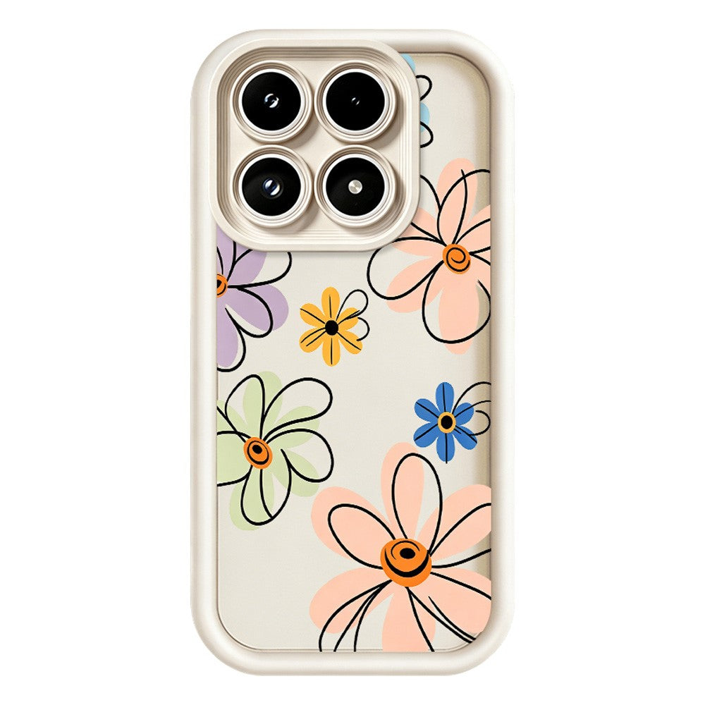 For Xiaomi 17 TPU Case Hand-Drawn Floral Pattern Phone Back Cover