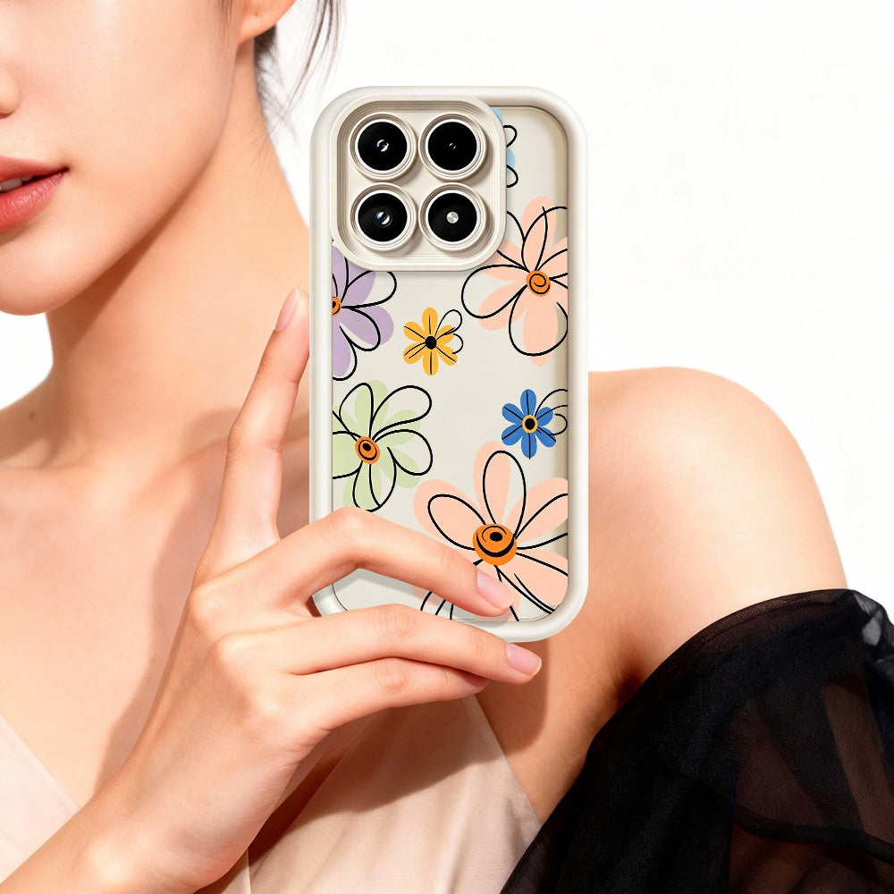 For Xiaomi 17 TPU Case Hand-Drawn Floral Pattern Phone Back Cover