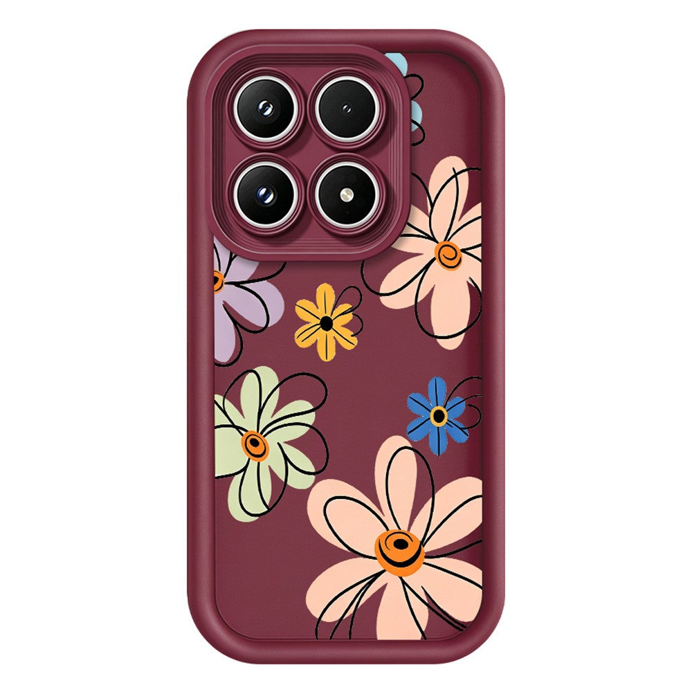 For Xiaomi 17 TPU Case Hand-Drawn Floral Pattern Phone Back Cover