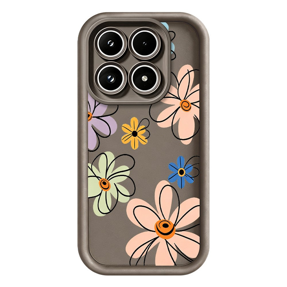 For Xiaomi 17 TPU Case Hand-Drawn Floral Pattern Phone Back Cover