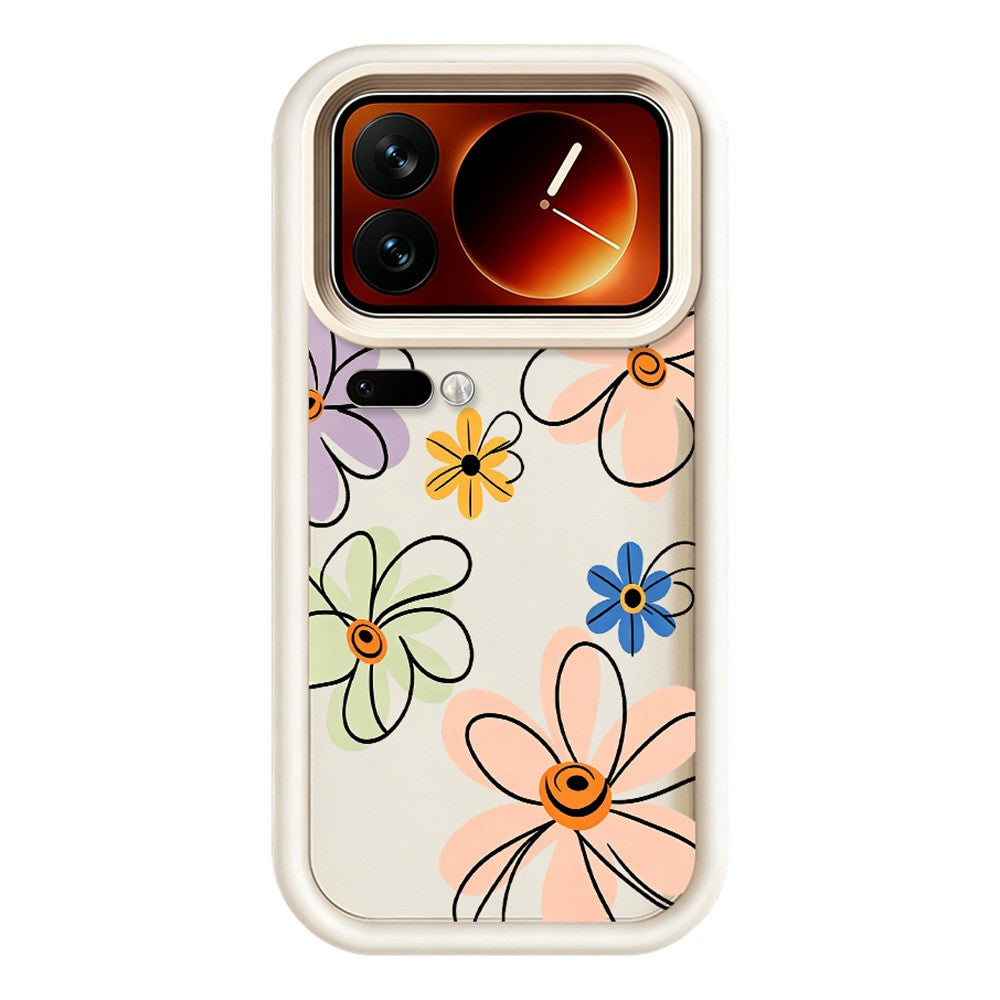 For Xiaomi 17 Pro TPU Case Hand-Drawn Floral Pattern Phone Back Cover