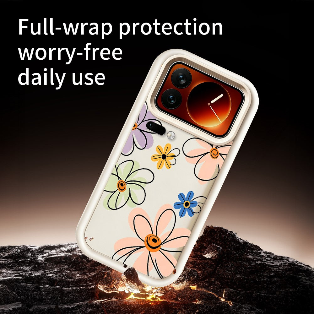 For Xiaomi 17 Pro TPU Case Hand-Drawn Floral Pattern Phone Back Cover