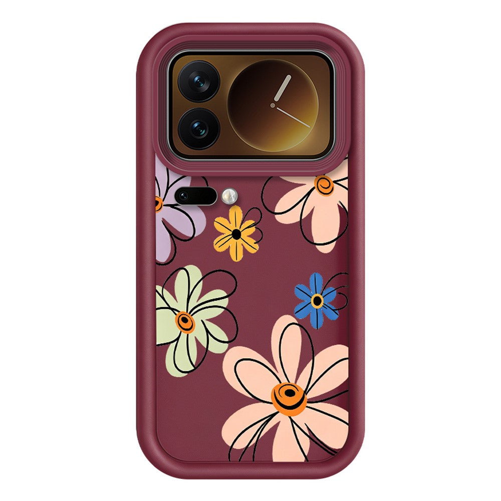 For Xiaomi 17 Pro TPU Case Hand-Drawn Floral Pattern Phone Back Cover