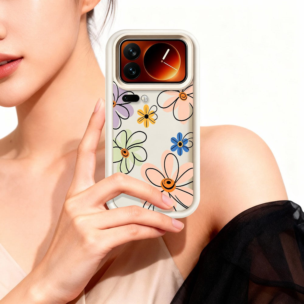 Xiaomi 17 Pro Max TPU-skal Handritat blommönster mobilbaksida