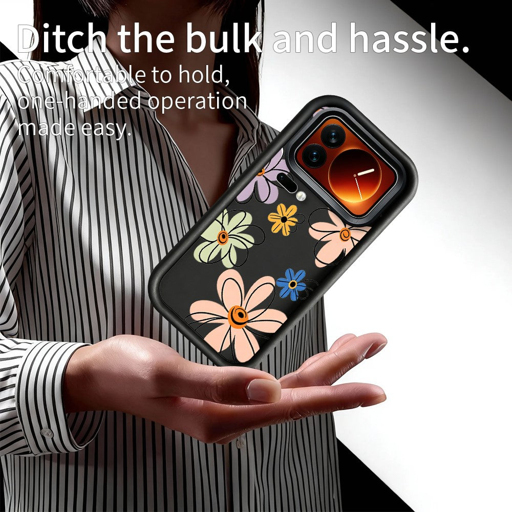 Xiaomi 17 Pro Max TPU-skal Handritat blommönster mobilbaksida