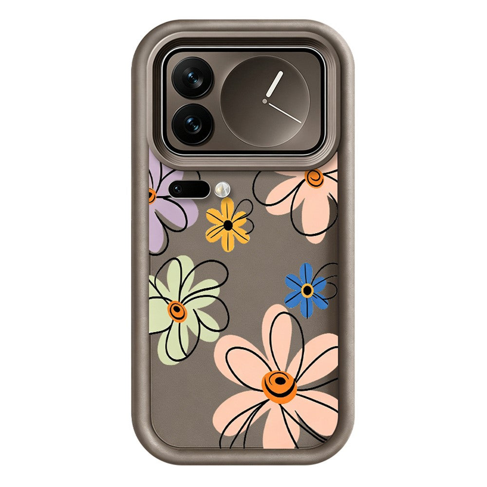 Xiaomi 17 Pro Max TPU-skal Handritat blommönster mobilbaksida