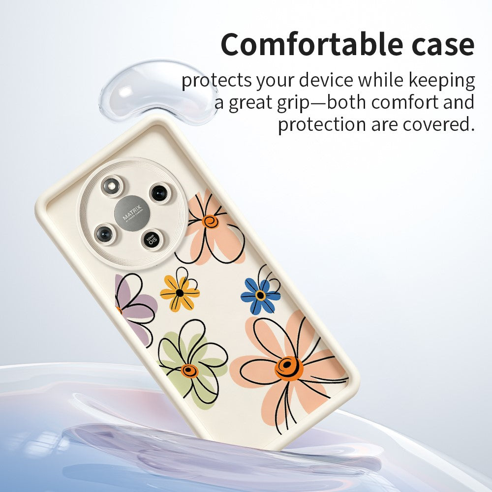 TPU Case For Honor X70 5G  /  X9d 5G  /  Magic8 Lite 5G Hand-Drawn Floral Pattern Phone Back Cover