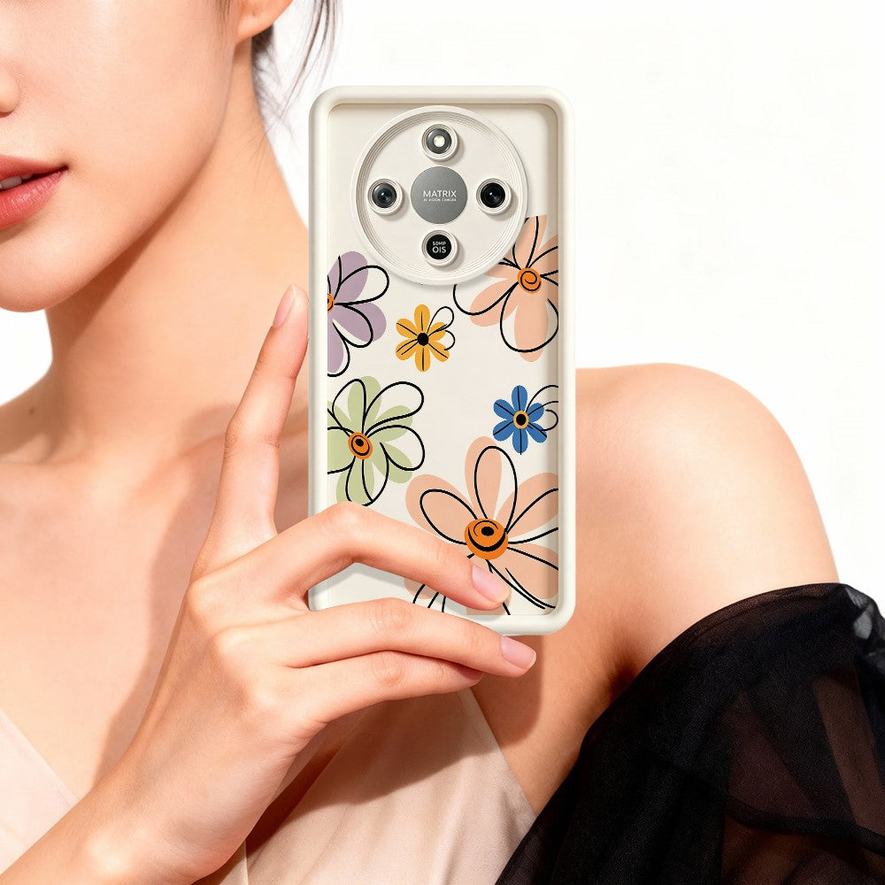 TPU Case For Honor X70 5G  /  X9d 5G  /  Magic8 Lite 5G Hand-Drawn Floral Pattern Phone Back Cover