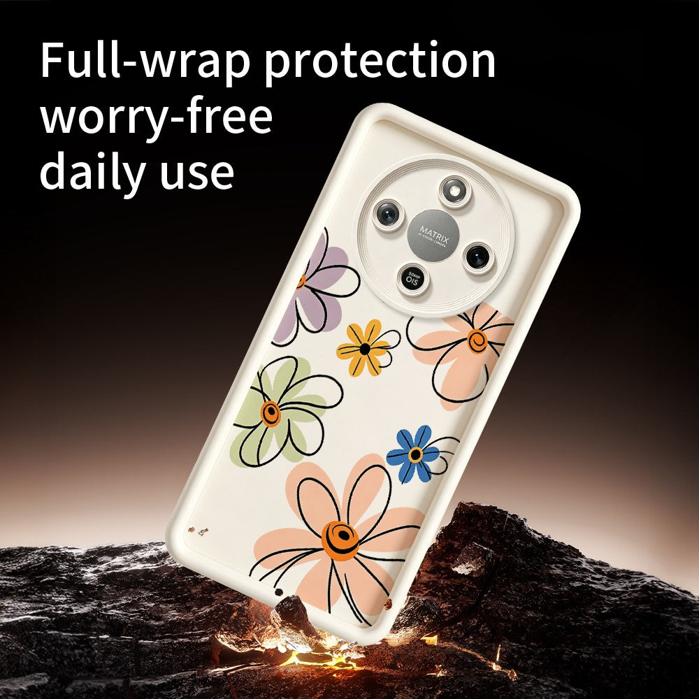 TPU Case For Honor X70 5G  /  X9d 5G  /  Magic8 Lite 5G Hand-Drawn Floral Pattern Phone Back Cover