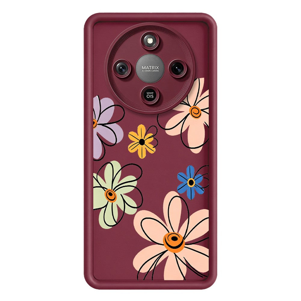 TPU Case For Honor X70 5G  /  X9d 5G  /  Magic8 Lite 5G Hand-Drawn Floral Pattern Phone Back Cover