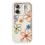 For Xiaomi Poco X7 Pro 5G TPU Case Hand-Drawn Floral Pattern Phone Back Cover