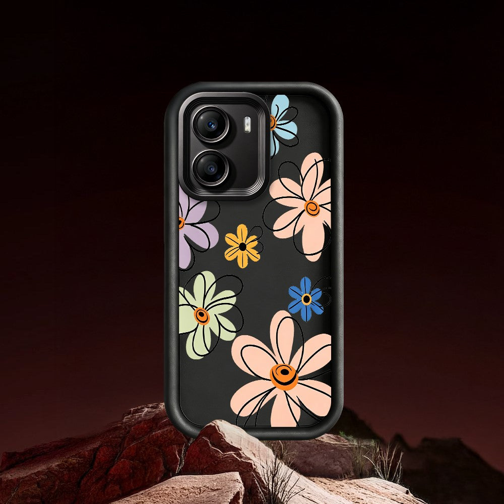 For Xiaomi Poco X7 Pro 5G TPU Case Hand-Drawn Floral Pattern Phone Back Cover