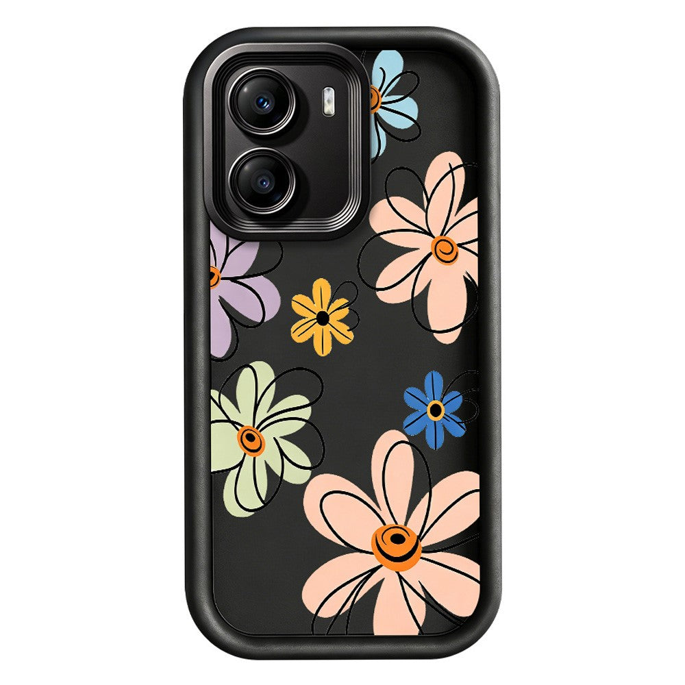 For Xiaomi Poco X7 Pro 5G TPU Case Hand-Drawn Floral Pattern Phone Back Cover
