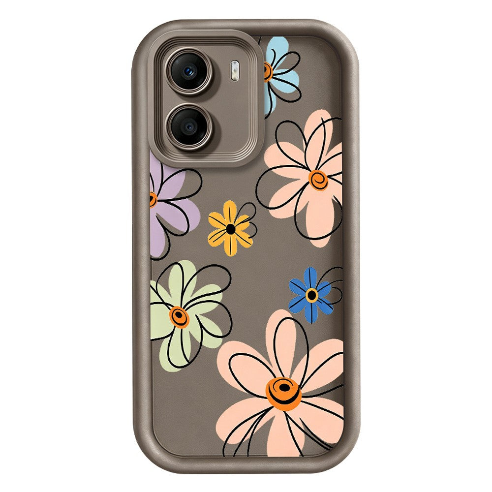 Xiaomi Poco X7 Pro 5G TPU-skal handritat blommönster mobilbaksida
