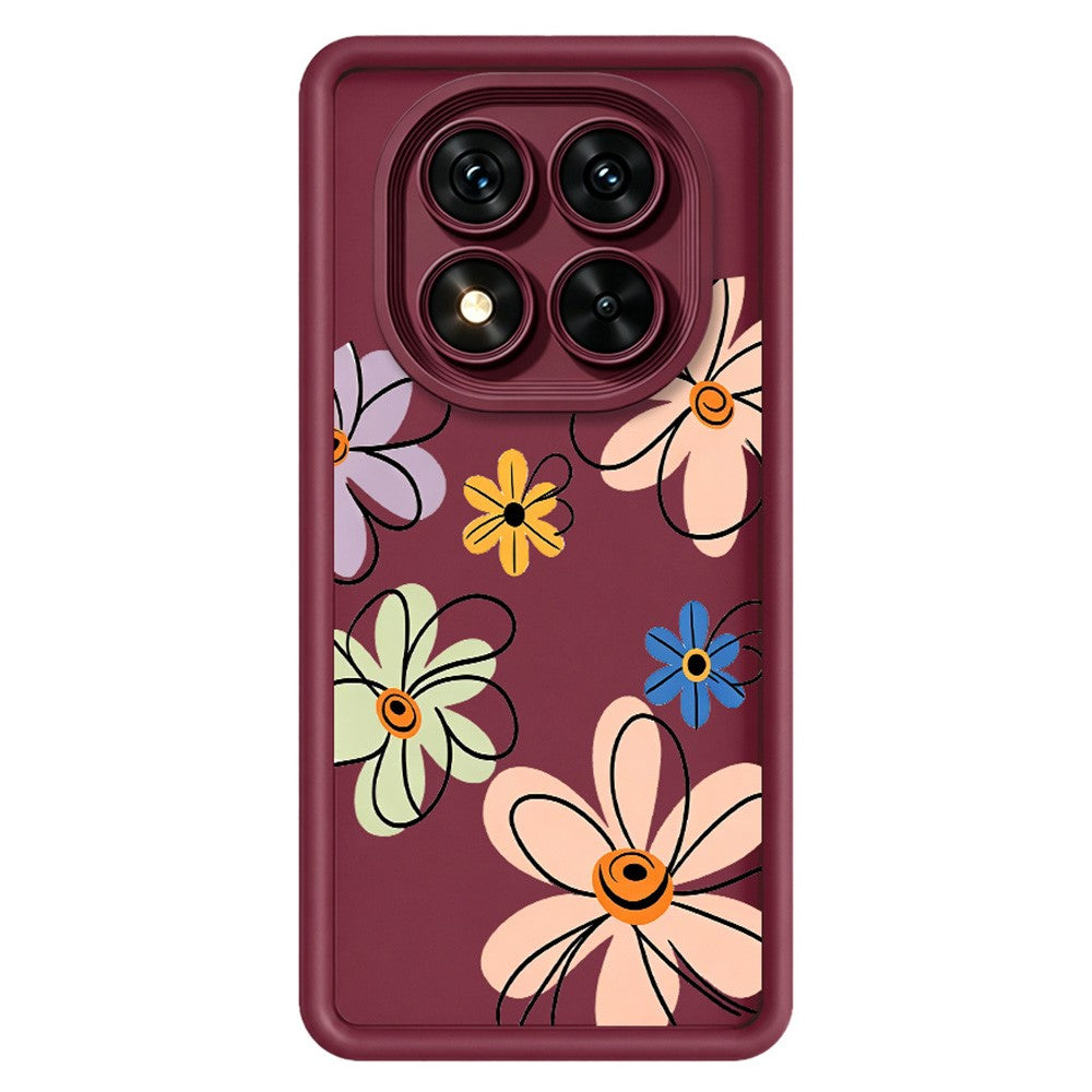 For Xiaomi Redmi Note 15 Pro+ 5G (Global)  /  Poco M8 Pro 5G TPU Case Hand-Drawn Floral Pattern Phone Back Cover